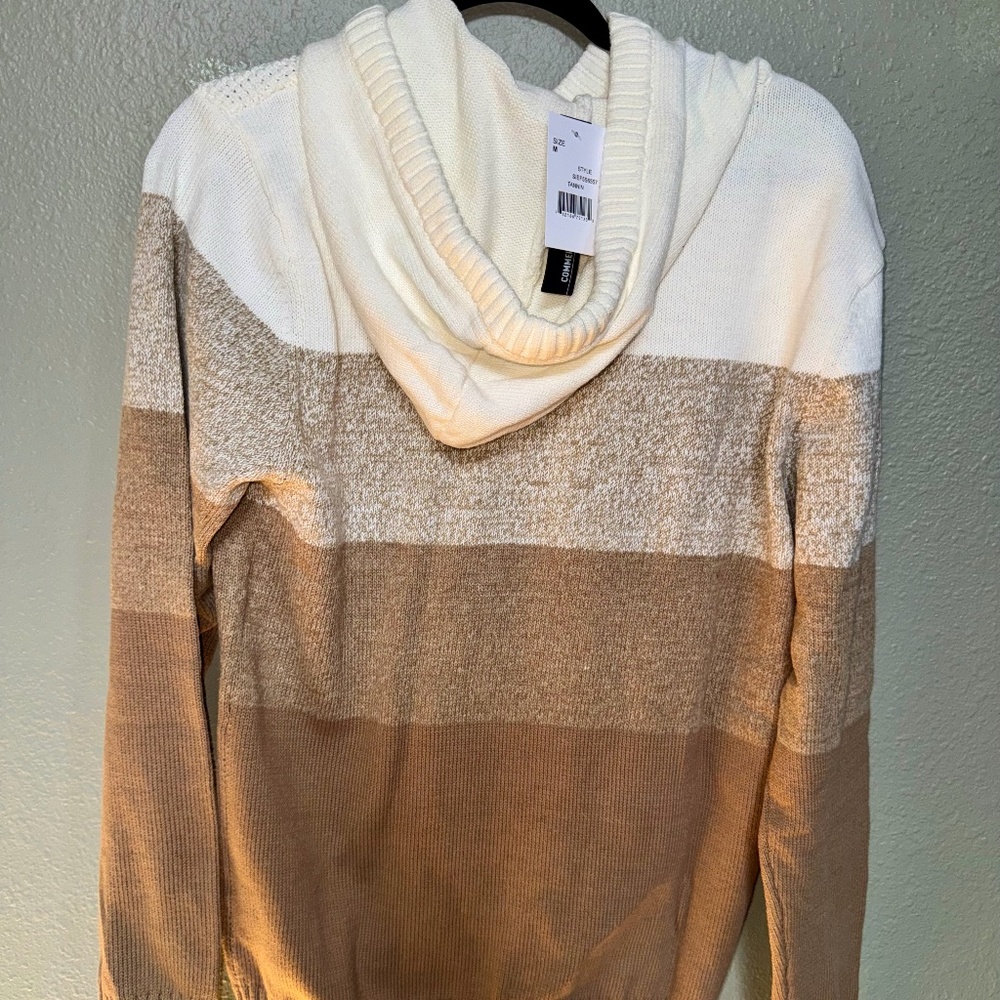 Commerce Men’s Color Block Knit Hooded Sweater – Size Medium – NWT